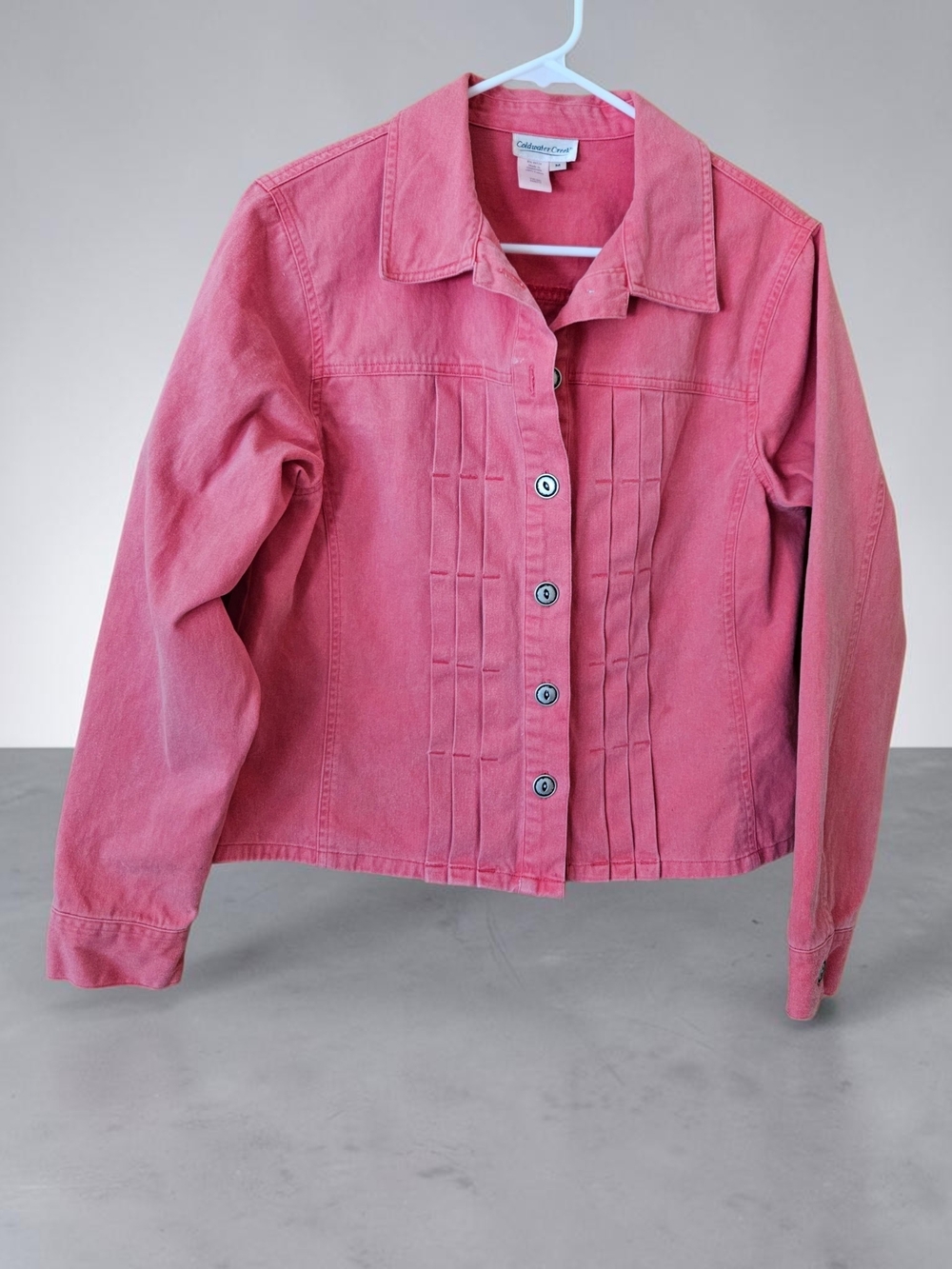 Coldwater Creek Size M Pink Cotton Button-Front Jacket
